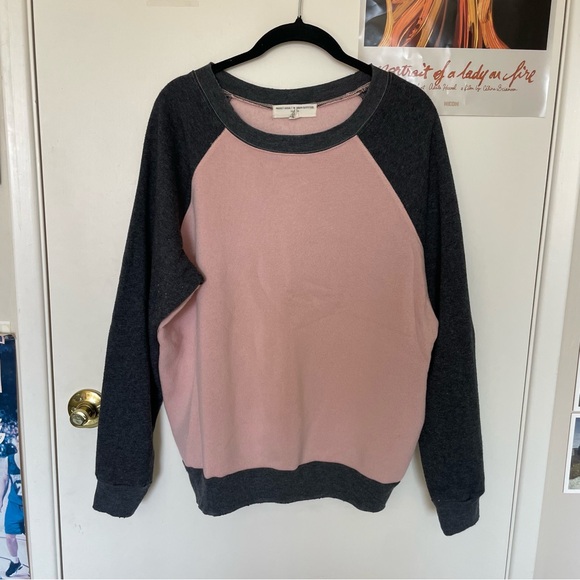 Project Social T Sweaters - Project Social T Pink and Charcoal Crew Neck Sweater